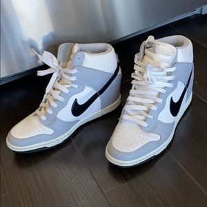 Nike | Shoes | Nike Sky Dunk Wedge Sneakers Size Gray White | Poshmark